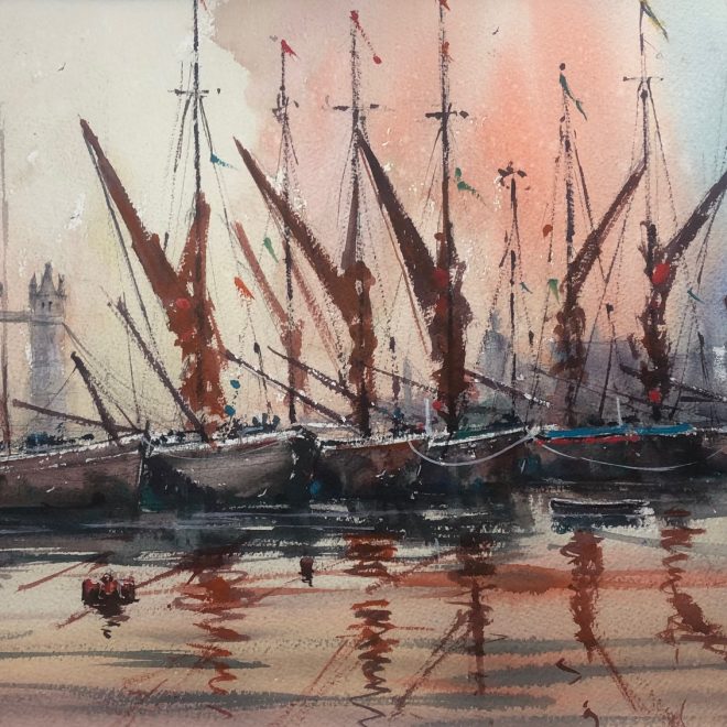 Barges On The Thames (Surinder Beerh)