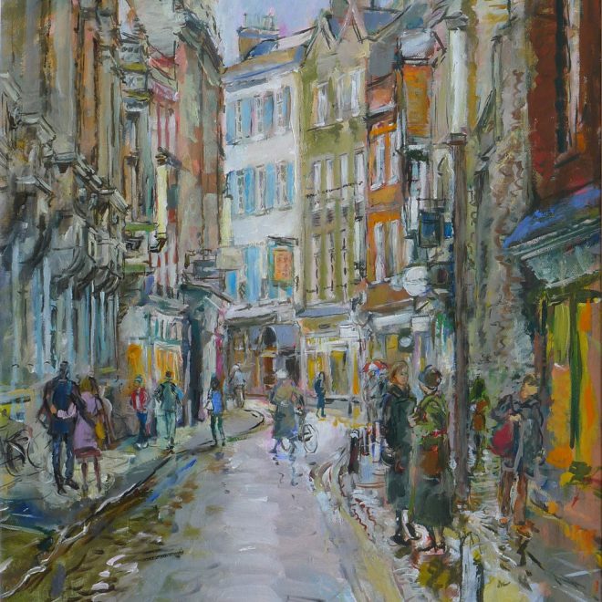 Trinity-Street-in-the-Rain-(Richard-Baker)