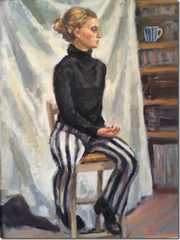 Girl with striped trousers (Sara Woodall)