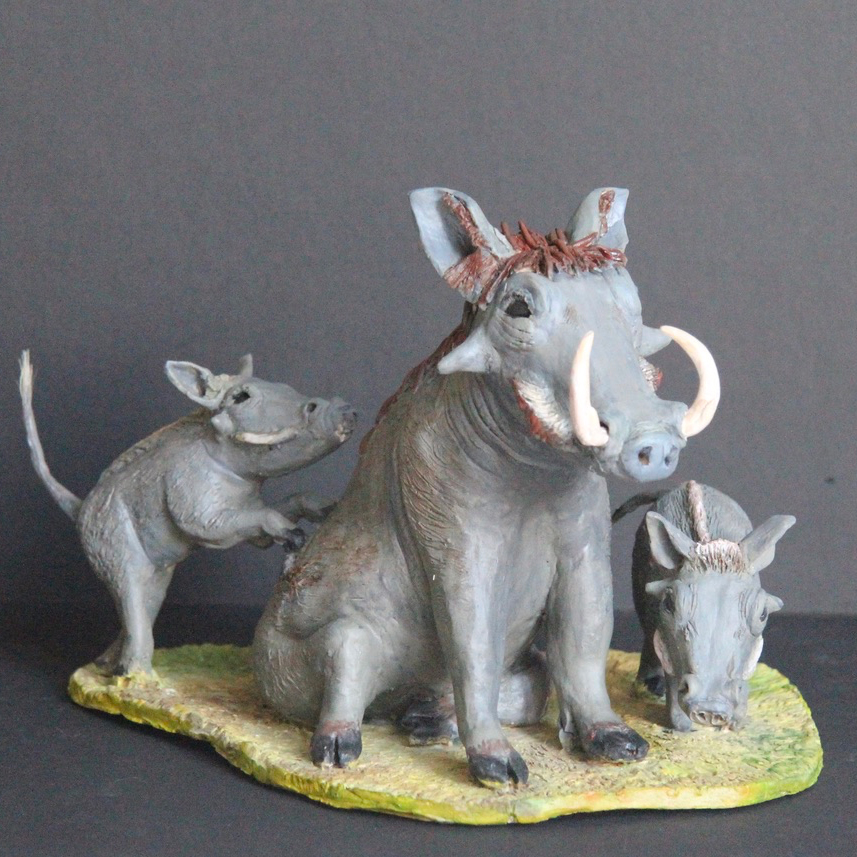 Warthog Family- Ceramic (Janice R Anderson)