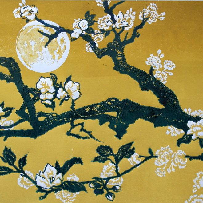 Apple Blossom & Moon print (Derek Wood)