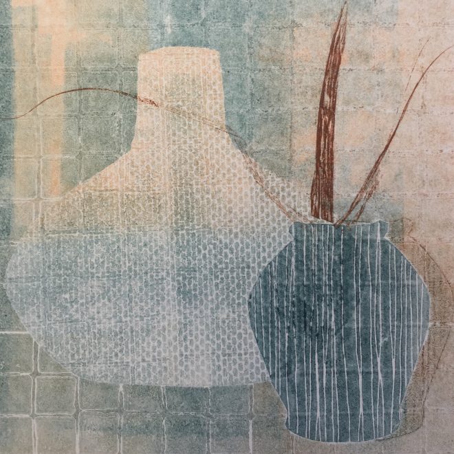 Blue Vase, Brown Grass (Beverly Bevis)