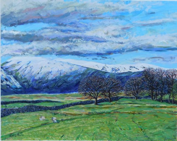 Cumbria early Spring with sheep and frozen hills (Emily Fowke)