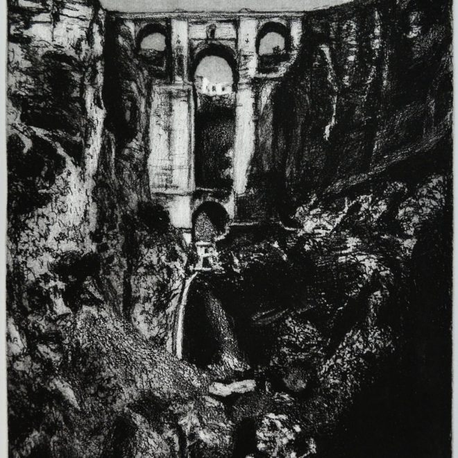 The Ronda gorge (John Preston) steel etching