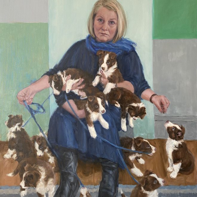 Self-potrait with New Puppy (Diane Firth)