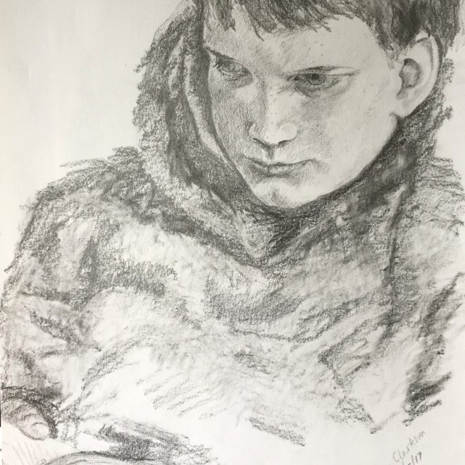 Boy Reading Clarkson (Charlotte Bedingfeld)