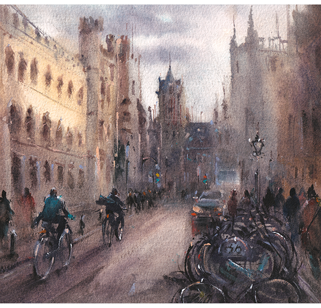 Evening glow on Trumpington Street-Sameer Tulaskar